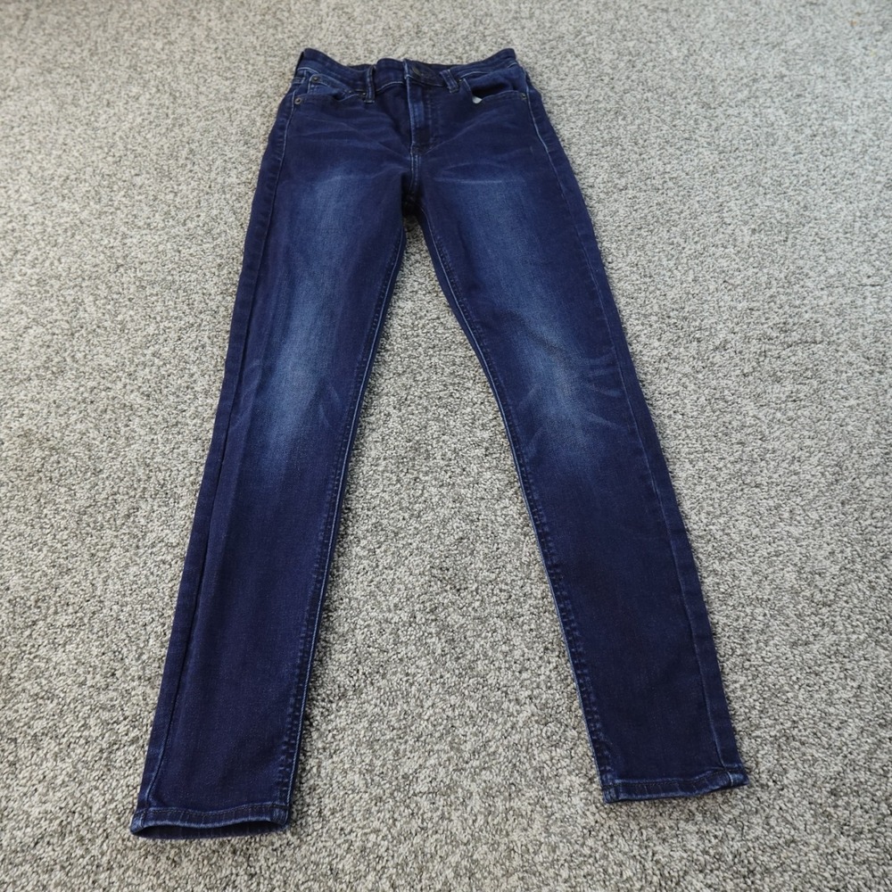 Luckyโ Brand Jeans Womens 0 Dark Blue Denim Pants Mid Rise Skinny Stretch Preppy
